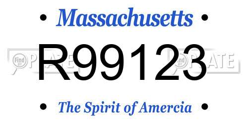 R99123 Massachusetts License Plate