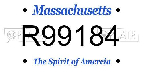 R99184 Massachusetts License Plate