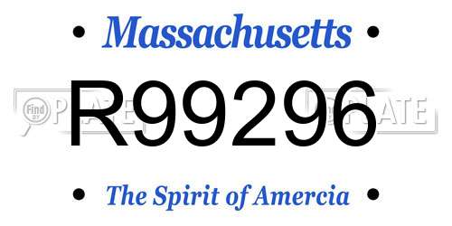 R99296 Massachusetts License Plate