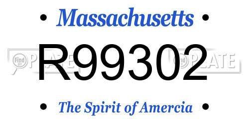 R99302 Massachusetts License Plate