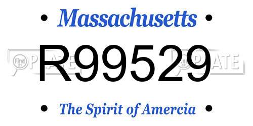 R99529 Massachusetts License Plate