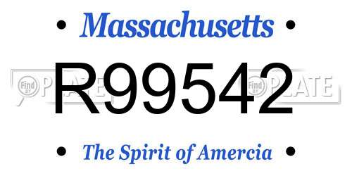 R99542 Massachusetts License Plate