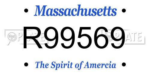 R99569 Massachusetts License Plate