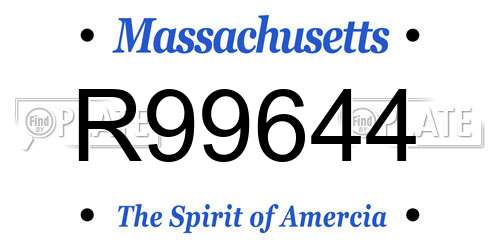R99644 Massachusetts License Plate