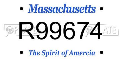 R99674 Massachusetts License Plate