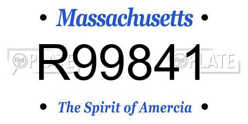 R99841 Massachusetts License Plate