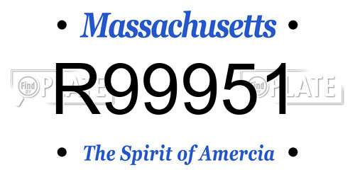 R99951 Massachusetts License Plate