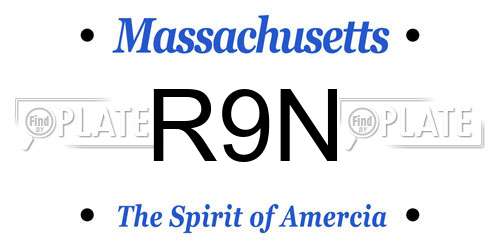 R9N Massachusetts License Plate