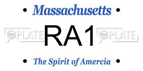 RA1 Massachusetts License Plate