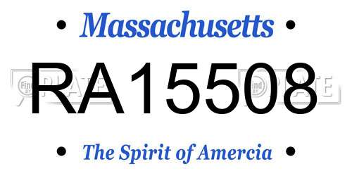 RA15508 Massachusetts License Plate