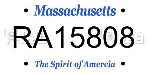 RA15808 Massachusetts License Plate