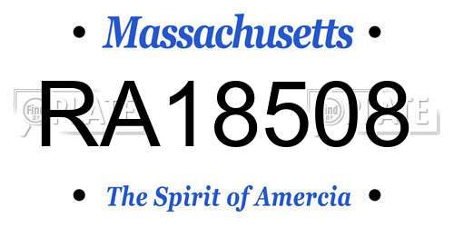 RA18508 Massachusetts License Plate