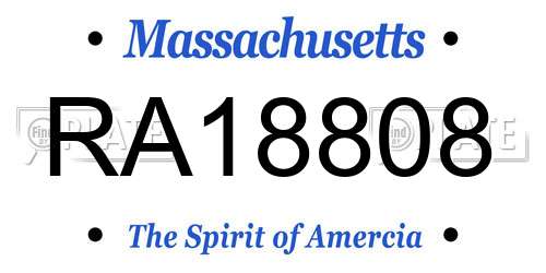 RA18808 Massachusetts License Plate
