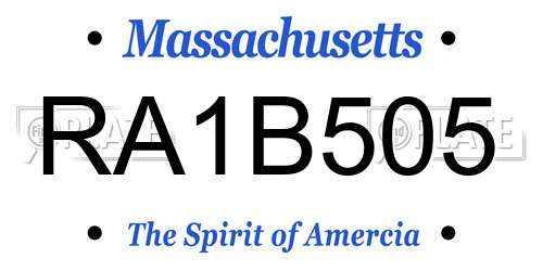 RA1B505 Massachusetts License Plate