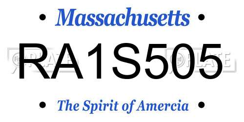 RA1S505 Massachusetts License Plate