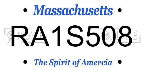 RA1S508 Massachusetts License Plate