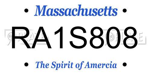 RA1S808 Massachusetts License Plate