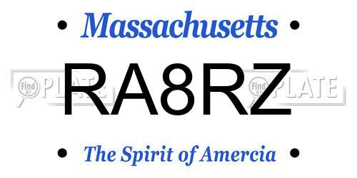 RA8RZ Massachusetts License Plate