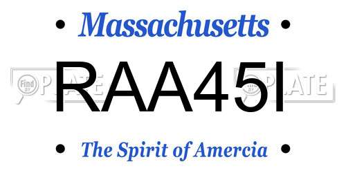 RAA45I Massachusetts License Plate