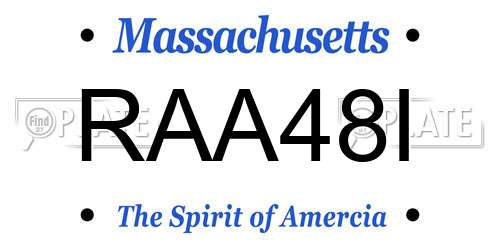 RAA48I Massachusetts License Plate