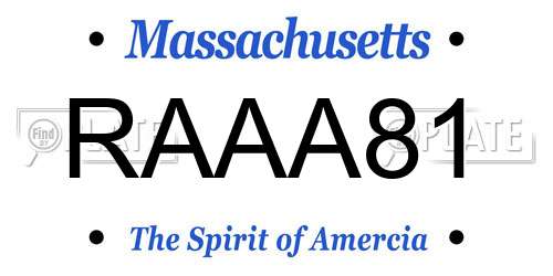 RAAA81 Massachusetts License Plate