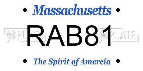 RAB81 Massachusetts License Plate