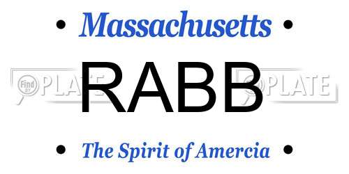 RABB Massachusetts License Plate