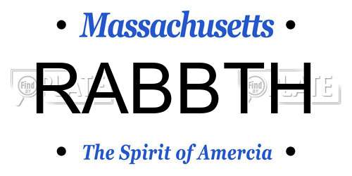RABBTH Massachusetts License Plate