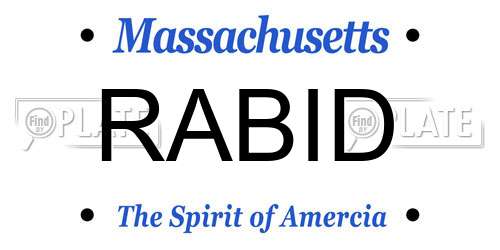RABID Massachusetts License Plate