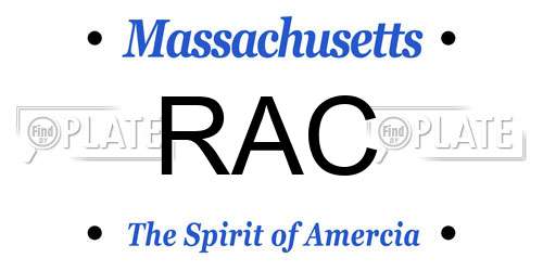 RAC Massachusetts License Plate