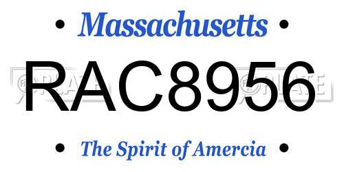 RAC8956 Massachusetts License Plate