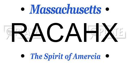 RACAHX Massachusetts License Plate