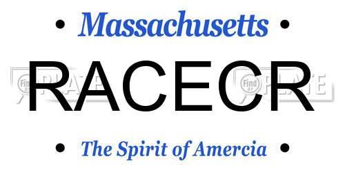 RACECR Massachusetts License Plate
