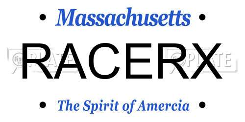 RACERX Massachusetts License Plate