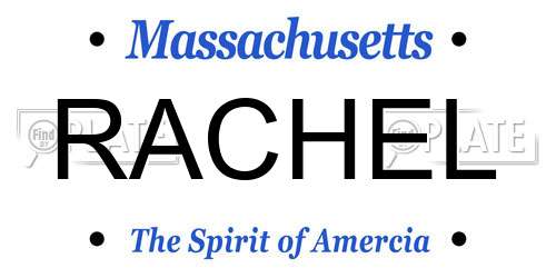 RACHEL Massachusetts License Plate