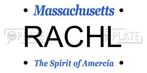 RACHL Massachusetts License Plate