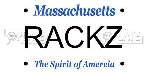 RACKZ Massachusetts License Plate
