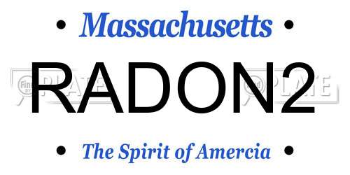 RADON2 Massachusetts License Plate