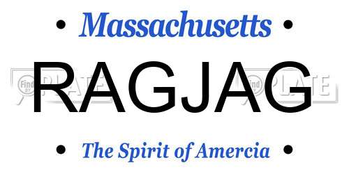 RAGJAG Massachusetts License Plate