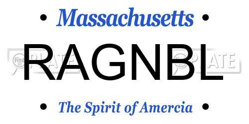 RAGNBL Massachusetts License Plate