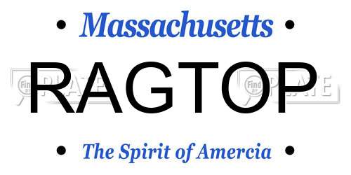 RAGTOP Massachusetts License Plate