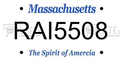 RAI5508 Massachusetts License Plate