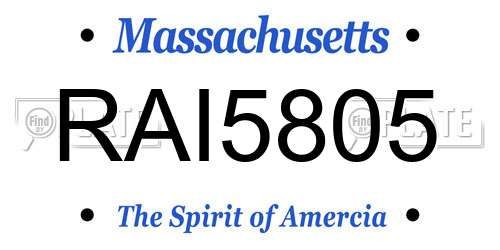 RAI5805 Massachusetts License Plate