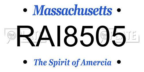 RAI8505 Massachusetts License Plate