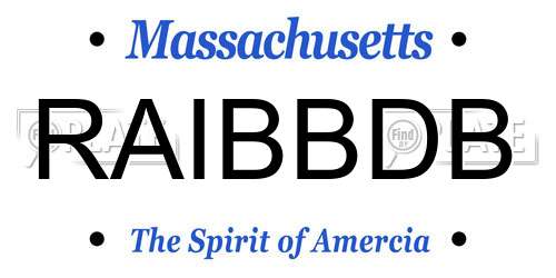 RAIBBDB Massachusetts License Plate