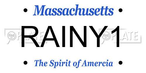 RAINY1 Massachusetts License Plate