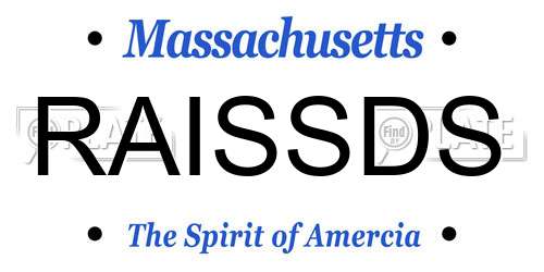 RAISSDS Massachusetts License Plate