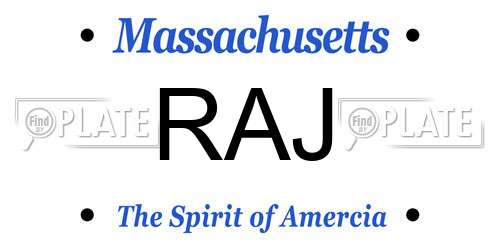 RAJ Massachusetts License Plate