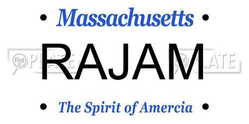 RAJAM Massachusetts License Plate