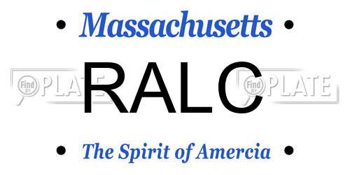 RALC Massachusetts License Plate